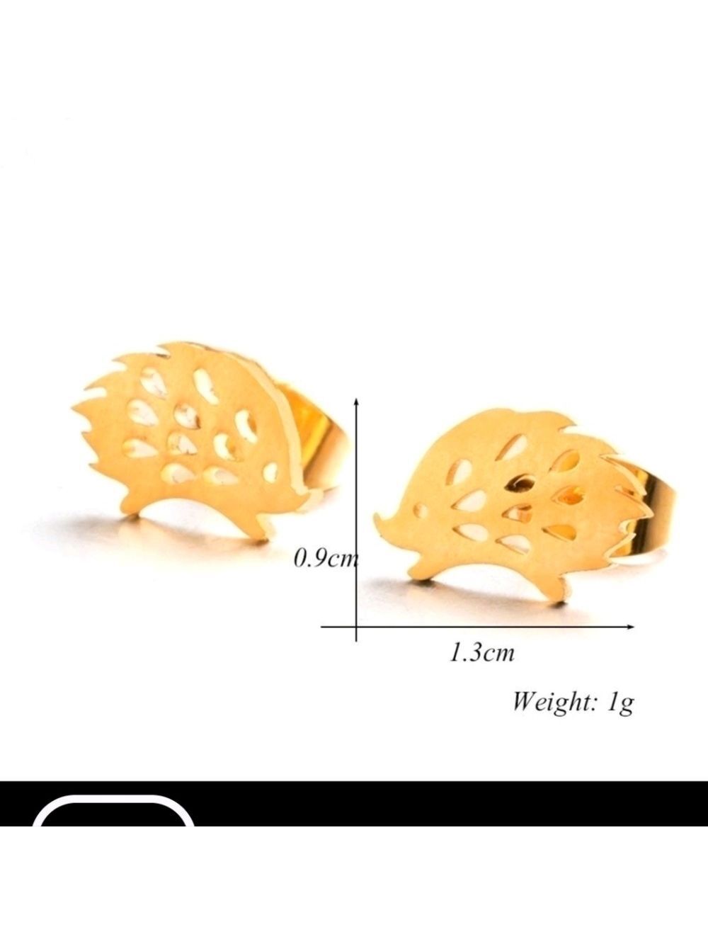 Earrings--18K Gold on Stainless Steel 𝅺Hedgehog Posts